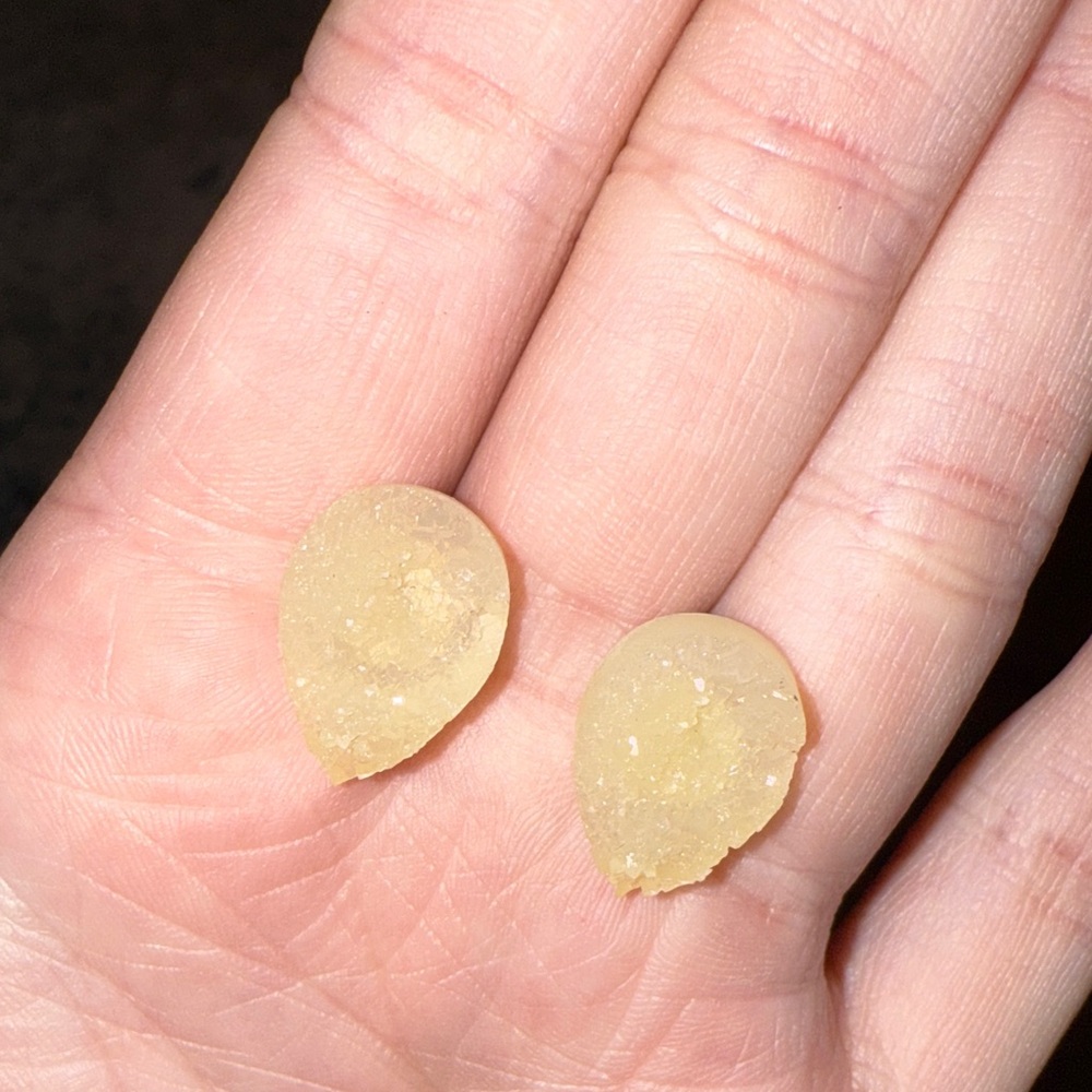 Yellow Teardrop-Shaped Stones